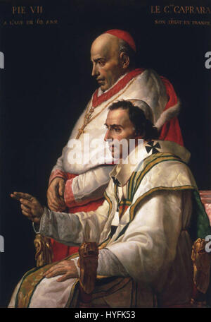 Portrait du pape Pie VII et le cardinal Caprara par Jacques Louis David Banque D'Images