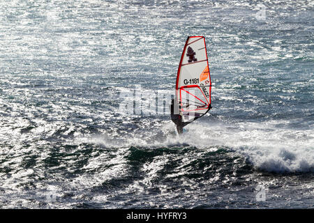 Planche à voile à surfers point au sud de Margaret River, au sud ouest de l'Australie. Banque D'Images