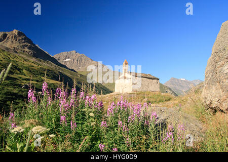 France, Savoie (73), Bonneval-sur-Arc, hameau de l''écot, la chapelle // France, Savoie, Bonneval sur Arc, hameau de l'ECOT, la chapelle Banque D'Images