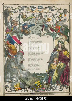 'Vorwort des Politischen Struwwelpeter' de Henry Ritter est une illustration tirée d'une version politiquement chargée du célèbre livre allemand pour enfants 'Struwwelpeter'. L'œuvre comprend une satire politique visant les questions sociales de l'époque, en utilisant la narration visuelle pour transmettre sa critique. Banque D'Images