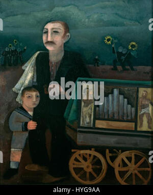 'The Hurgy Gurgy Man' (1931) est une peinture qui présente une figure connue sous le nom d'homme 'Hurgy Gurgy', représentant probablement un personnage ou une scène avec un accent sur le mouvement dynamique et l'expression. L'œuvre reflète l'intérêt du début du XXe siècle pour l'abstraction et la représentation des figures humaines. Banque D'Images