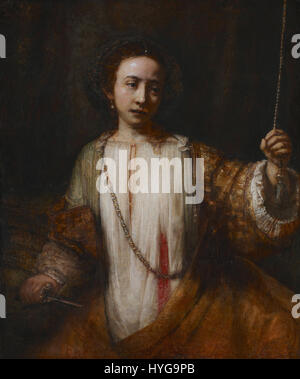 Lucretia Rembrandt 1666 Banque D'Images