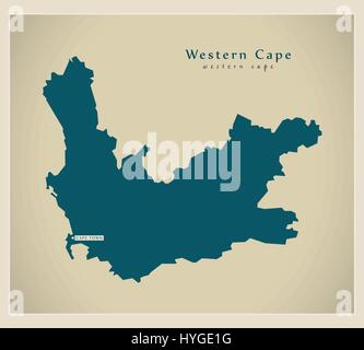 Carte moderne - Western Cape ZA Illustration de Vecteur