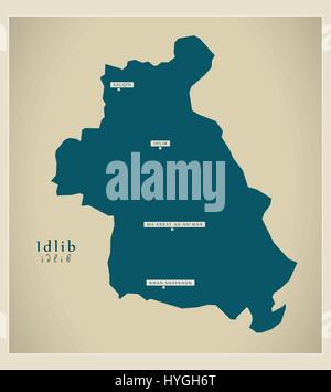 Carte moderne - Idlib SY Illustration de Vecteur