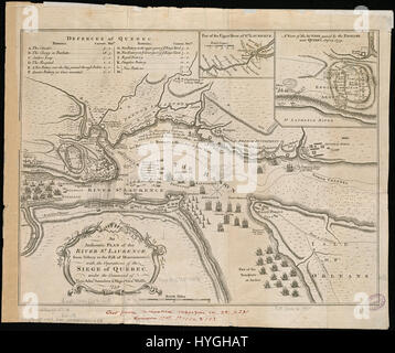 Un authentique plan du fleuve Saint-Laurent, de Sillery à l'automne de Montmorenci, avec les opérations du siège de Québec, sous le commandement du vice Lmdm. Saunders & Major Général. Wolfe (4231927448) Banque D'Images