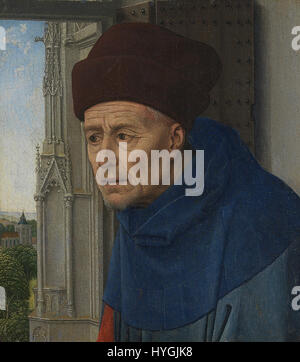 Joseph de Rogier van der Weyden est une peinture religieuse représentant Saint Joseph, le mari de Marie, et le père terrestre de Jésus. L’œuvre met en évidence le réalisme détaillé et la profondeur émotionnelle caractéristiques du style néerlandais primitif de van der Weyden. Banque D'Images