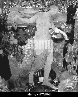 Karel Spillar était un peintre tchèque connu pour ses esquisses détaillées et ses œuvres dans le style Art Nouveau. 'Skica k Pomone' (Skica k Pomone) reflète sa maîtrise de la forme féminine et de la nature dans des lignes et des motifs délicats. Banque D'Images