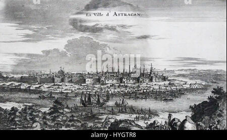 La peinture de Coenraad Decker de la ville d'Astrakhan capture les caractéristiques architecturales et culturelles distinctives de la ville russe, soulignant son emplacement près de la Volga et son importance en tant que centre commercial et culturel dans le sud de la Russie. Banque D'Images