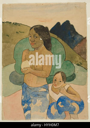 Paul Gauguin deux femmes tahitiennes dans un paysage NGA 1922.4795 Banque D'Images