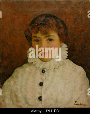 Pierrot de Stefan Luchian est un portrait renommé du personnage arlequin de la commedia dell'Arte. Le travail de Luchian capture la mélancolie et la profondeur du personnage, mêlant expressionnisme et portraits détaillés. Banque D'Images