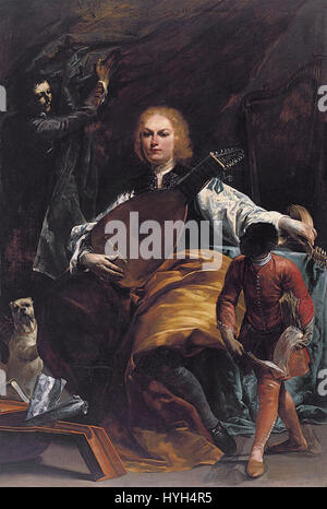 Le tableau de Giuseppe Maria Crespi, « Comte Fulvio Grati », de 1700 à 1720, est un excellent exemple de portrait baroque. L'œuvre capture le comte Fulvio Grati dans une pose formelle et aristocratique, montrant l'habileté de l'artiste à transmettre à la fois le caractère et le statut. Banque D'Images