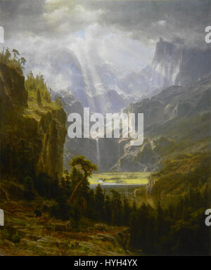 Les montagnes Rocheuses, Lander's Peak (Albert Bierstadt), 1863 (huile sur toile) Banque D'Images