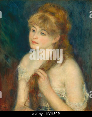 Pierre Auguste Renoir Jeune femme tressant ses cheveux Banque D'Images