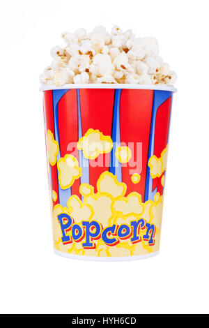 Seau de popcorn, isolated on white Banque D'Images