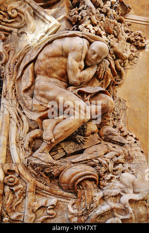 Valence, Espagne - 6 novembre, 2016.Détail d'un portail de Palacio de Marqués de Dos Aguas, connu comme le Musée National de la céramique et des Arts Décoratifs Banque D'Images