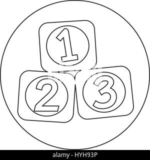 Icône de blocs 123 Illustration de Vecteur