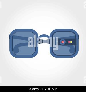 Lunettes de réalité virtuelle. Lunettes couplé à un équipement de réalité virtuelle. Illustration de Vecteur