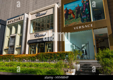 Chopard Bulgari, Versace et magasins, Starhill Gallery, Kuala Lumpur, Malaisie Banque D'Images