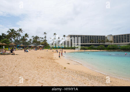 TURTLE BAY, Oahu, Hawaii - février 19, 2017 : Dos de la célèbre Turtle Bay Resort sur la côte nord d'Oahu à Hawaii. Banque D'Images