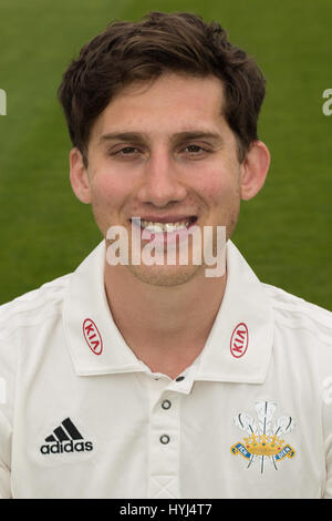 Surrey, UK. 4ème apr 2017. Zafar Ansari, Surrey County Cricket. Crédit : David Rowe/Alamy Live News Banque D'Images