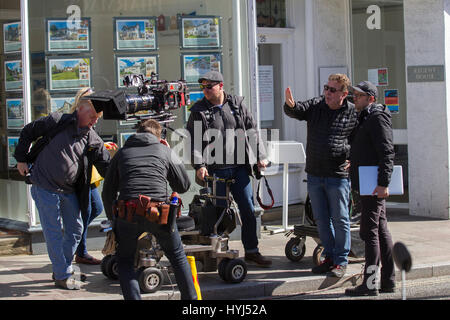 , Cumbria (Royaume-Uni). 4ème apr 2017. Windermere Cumbria au tournage de Pierre Lapin - La star du film -Peter Rabbit -est exprimé par James Corden .le tournage à Windermere background photos pour .cgi de M. Mcgregor's Landover comprennent l'adaptation de Beatrix Potter's classic histoire d'un lapin rebelle essayant de se faufiler dans un jardin potager. Produit par Animal Logic Entertainment (producteur)Animal Logic (Animation & VFX), Columbia Pictures, Olive Bridge Entertainment, Sony Pictures Animation, Sony Pictures Entertainment (SPE). Credit : Gordon Shoosmith/Alamy Live News Banque D'Images