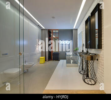 Salle de bains de style loft Banque D'Images