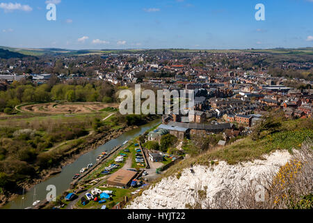 Une vue de la ville de Lewes, dans le Sussex, UK Banque D'Images