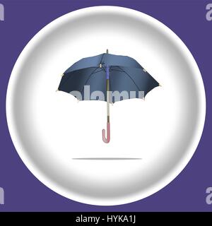 Parapluie sur l'icône plaque blanche isolée. Vector illustration d'ouvrir des parapluies colorés. Seules les couleurs. Les changements de couleur facile. Illustration de Vecteur