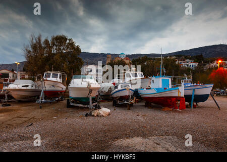 Le village Agios Kirikos Ikaria island en Grèce. Banque D'Images