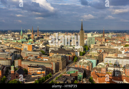 Vue aérienne du centre-ville de Hambourg, Allemagne Banque D'Images