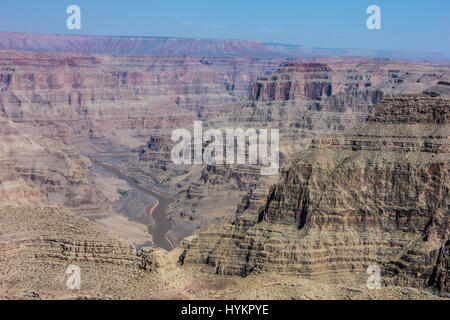 Le Grand Canyon en Arizona prises à partir d'une vue aérienne. Banque D'Images