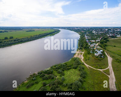 Petite ville russe paysage aérien Banque D'Images