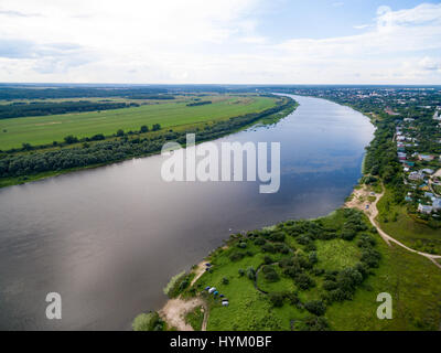 Petite ville russe paysage aérien Banque D'Images