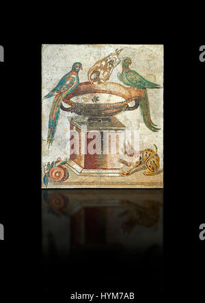 Mosaïque romaine de la consommation d'oiseaux provenant de Santa Maria Capua Vetere, ancienne Capua, inv no 9992, Naples, Italie Musum archéologique Banque D'Images