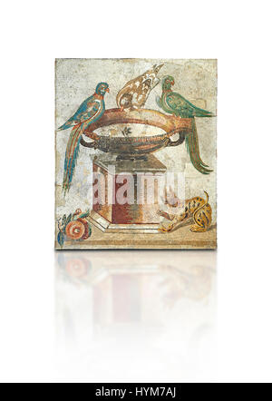 Mosaïque romaine de la consommation d'oiseaux provenant de Santa Maria Capua Vetere, ancienne Capua, inv no 9992, Naples, Italie Musum archéologique Banque D'Images
