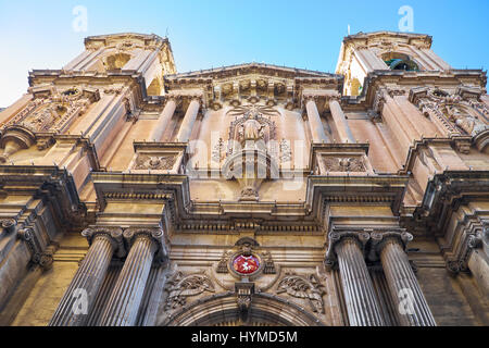 La façade de l'église de St Paul's sur le naufrage du St Paul Street, Valletta Banque D'Images