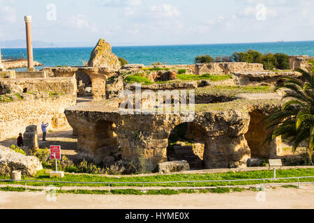 Fondée par les phéniciens au 8ème siècle avant J.-C., la ville antique de Carthage a été un moteur de la Méditerranée depuis des siècles. Elle tomba sous Rom Banque D'Images