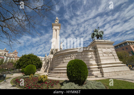 Cadix espagne- 1 avril : Monument à la Constitution de 1812, vue panoramique, Cadix, Andalousie, Espagne Banque D'Images