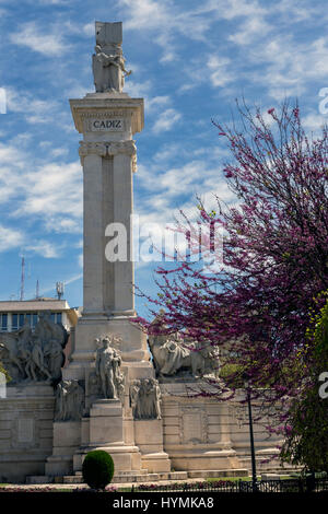 Cadix espagne- 1 avril : Monument à la Constitution de 1812, vue panoramique, Cadix, Andalousie, Espagne Banque D'Images