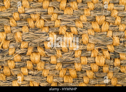 Tissé à la main motif complexe et sisal noués tapis d'herbe de mer détail. Banque D'Images