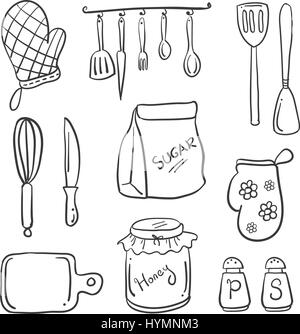 Cuisine en style cartoon doodle Illustration de Vecteur