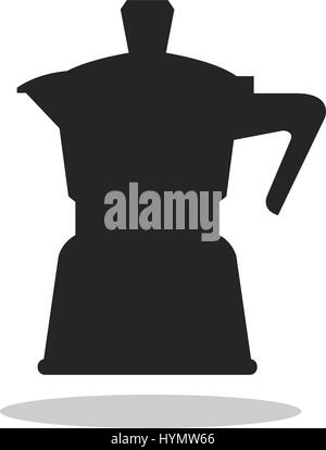 L'Illustre icône cafetière sur fond blanc dans le Vector Illustration de Vecteur