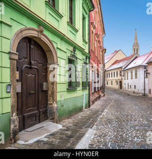 Kapitulska Street à Bratislava en un matin d'hiver Banque D'Images