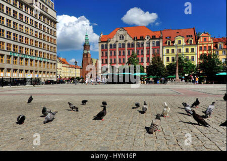 Architecture, art, Breslau, centre, culture, destination, l'élargissement, l'Union européenne, Europe, European, historique, membres, anciens, plac, pologne, polonais, Silésie, Banque D'Images