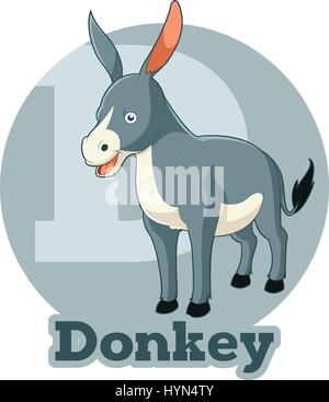 ABC Cartoon Donkey Illustration de Vecteur