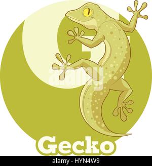 Gecko Cartoon ABC Illustration de Vecteur