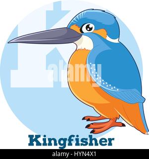 ABC Cartoon Kingfisher Illustration de Vecteur