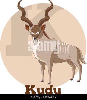 ABC Cartoon Kudu Illustration de Vecteur