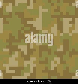 Camo Pixel modèle homogène. Désert ou jungle camouflage marron Illustration de Vecteur