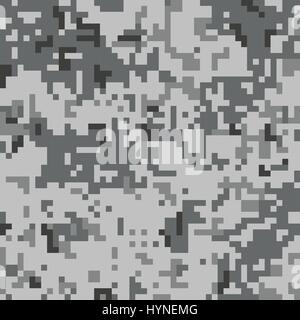 Camo Pixel modèle homogène. Camouflage urbain gris. Illustration de Vecteur